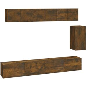 VidaXL 6 Piece TV Cabinet Set-TV Stand-Television Unit Smoked Oak Engineered Wood 47395 VidaXL 6 Piece TV Cabinet Set-TV Stand-Television Unit Smoked Oak Engineered Wood 47395