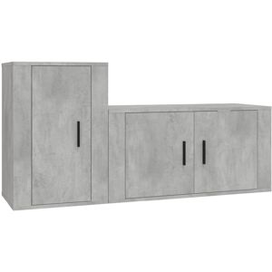 VidaXL 2 Piece TV Cabinet Set-TV Stand-Television Unit Concrete Grey Engineered Wood 71 VidaXL 2 Piece TV Cabinet Set-TV Stand-Television Unit Concrete Grey Engineered Wood 71