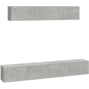 VidaXL 4 Piece TV Cabinet Set-TV Stand-Television Unit Concrete Grey Engineered Wood 43 VidaXL 4 Piece TV Cabinet Set-TV Stand-Television Unit Concrete Grey Engineered Wood 43