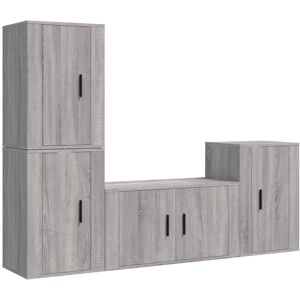 VidaXL 4 Piece TV Cabinet Set-TV Stand-Television Unit Grey Sonoma Engineered Wood 3615 VidaXL 4 Piece TV Cabinet Set-TV Stand-Television Unit Grey Sonoma Engineered Wood 3615