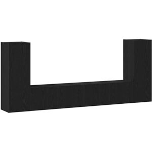VidaXL 4 Piece TV Cabinet-TV Stand-Television Unit Set- Wall-Mounted, Black Oak, Engine VidaXL 4 Piece TV Cabinet-TV Stand-Television Unit Set- Wall-Mounted, Black Oak, Engine