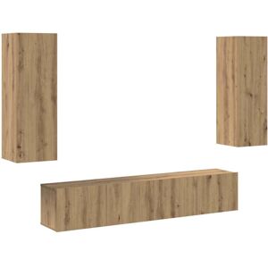 VidaXL 4 Piece TV Cabinet Set-TV Stand-Television Unit Wall-mounted Artisan Oak Enginee VidaXL 4 Piece TV Cabinet Set-TV Stand-Television Unit Wall-mounted Artisan Oak Enginee