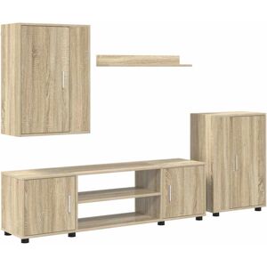 VidaXL 4 Piece TV Cabinet Set-TV Stand-Television Unit Wall-mounted Sonoma oak Engineer VidaXL 4 Piece TV Cabinet Set-TV Stand-Television Unit Wall-mounted Sonoma oak Engineer