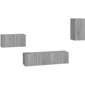 VidaXL 4 Piece TV Cabinet Set-TV Stand-Television Unit Grey Sonoma Engineered Wood 2705 VidaXL 4 Piece TV Cabinet Set-TV Stand-Television Unit Grey Sonoma Engineered Wood 2705