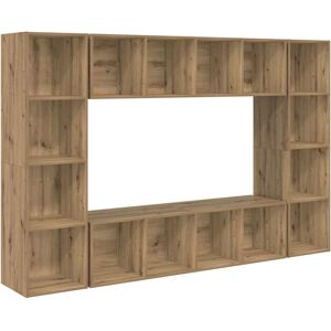 VidaXL TV Cabinet 4 pcs-TV Stand-Television Unit Brown 37 x 37 x 142.5 cm Engineered Wo VidaXL TV Cabinet 4 pcs-TV Stand-Television Unit Brown 37 x 37 x 142.5 cm Engineered Wo