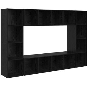 VidaXL TV Cabinet 4 pcs-TV Stand-Television Unit Black 37 x 37 x 142.5 cm Engineered Wo VidaXL TV Cabinet 4 pcs-TV Stand-Television Unit Black 37 x 37 x 142.5 cm Engineered Wo