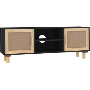 VidaXL TV Cabinet-TV Stand-Television Unit Black 105x30x40 cm Solid Wood Pine&Natural R VidaXL TV Cabinet-TV Stand-Television Unit Black 105x30x40 cm Solid Wood Pine&Natural R