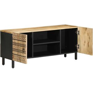 VidaXL TV Cabinet-TV Stand-Television Unit Black 105x33.5x46 cm Solid Rough Wood Mango VidaXL TV Cabinet-TV Stand-Television Unit Black 105x33.5x46 cm Solid Rough Wood Mango