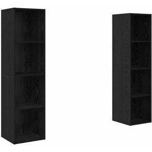 VidaXL TV Cabinet 2 pcs-TV Stand-Television Unit Black 37 x 37 x 142.5 cm Engineered Wo VidaXL TV Cabinet 2 pcs-TV Stand-Television Unit Black 37 x 37 x 142.5 cm Engineered Wo