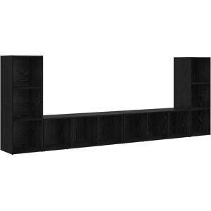 VidaXL TV Cabinet 4 pcs-TV Stand-Television Unit Black oak 37 x 35 x 107.5 cm Engineere VidaXL TV Cabinet 4 pcs-TV Stand-Television Unit Black oak 37 x 35 x 107.5 cm Engineere