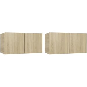 VidaXL Hanging TV Cabinets 2 pcs-TV Stand-Television Unit Sonoma Oak 60x30x30 cm 870022 VidaXL Hanging TV Cabinets 2 pcs-TV Stand-Television Unit Sonoma Oak 60x30x30 cm 870022