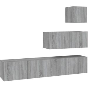 VidaXL 4 Piece TV Cabinet Set-TV Stand-Television Unit Grey Sonoma Engineered Wood 9307 VidaXL 4 Piece TV Cabinet Set-TV Stand-Television Unit Grey Sonoma Engineered Wood 9307