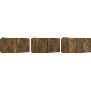 VidaXL TV Cabinet 3 pcs-TV Stand-Television Unit Brown 60 x 30 x 30 cm Engineered wood VidaXL TV Cabinet 3 pcs-TV Stand-Television Unit Brown 60 x 30 x 30 cm Engineered wood