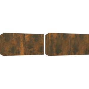 VidaXL TV Cabinet 2 pcs-TV Stand-Television Unit Brown 60 x 30 x 30 cm Engineered wood VidaXL TV Cabinet 2 pcs-TV Stand-Television Unit Brown 60 x 30 x 30 cm Engineered wood