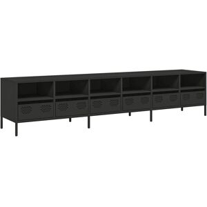 VidaXL TV Cabinet-TV Stand-Television Unit Black 202x39x43.5 cm Cold-rolled Steel 12485 VidaXL TV Cabinet-TV Stand-Television Unit Black 202x39x43.5 cm Cold-rolled Steel 12485