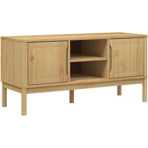VidaXL TV Cabinet-TV Stand-Television Unit FLORO Wax Brown 114x43x55 cm Solid Pine Wood VidaXL TV Cabinet-TV Stand-Television Unit FLORO Wax Brown 114x43x55 cm Solid Pine Wood