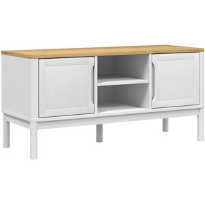 VidaXL TV Cabinet-TV Stand-Television Unit FLORO White 114x43x55 cm Solid Wood Pine 693 VidaXL TV Cabinet-TV Stand-Television Unit FLORO White 114x43x55 cm Solid Wood Pine 693