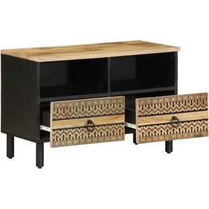 VidaXL TV Cabinet-TV Stand-Television Unit Black 70x33.5x46 cm Solid Rough Wood Mango 9 VidaXL TV Cabinet-TV Stand-Television Unit Black 70x33.5x46 cm Solid Rough Wood Mango 9