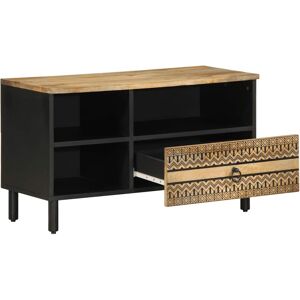 VidaXL TV Cabinet-TV Stand-Television Unit Black 80x33.5x46 cm Solid Rough Wood Mango 7 VidaXL TV Cabinet-TV Stand-Television Unit Black 80x33.5x46 cm Solid Rough Wood Mango 7