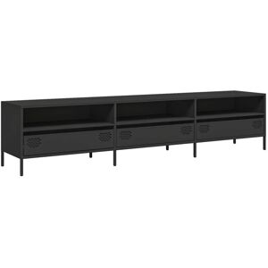 VidaXL TV Cabinet-TV Stand-Television Unit Black 202x39x43.5 cm Cold-rolled Steel 29826 VidaXL TV Cabinet-TV Stand-Television Unit Black 202x39x43.5 cm Cold-rolled Steel 29826