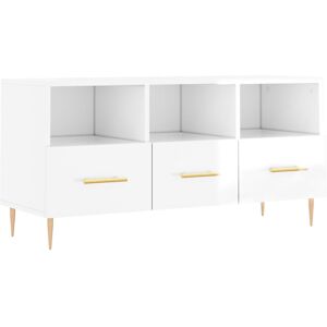 VidaXL TV Cabinet-TV Stand-Television Unit High Gloss White 102x36x50 cm Engineered Woo VidaXL TV Cabinet-TV Stand-Television Unit High Gloss White 102x36x50 cm Engineered Woo