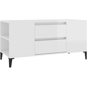 VidaXL TV Cabinet-TV Stand-Television Unit High Gloss White 102x44.5x50 cm Engineered W VidaXL TV Cabinet-TV Stand-Television Unit High Gloss White 102x44.5x50 cm Engineered W