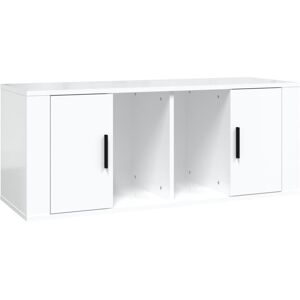 VidaXL TV Cabinet-TV Stand-Television Unit High Gloss White 100x35x40 cm Engineered Woo VidaXL TV Cabinet-TV Stand-Television Unit High Gloss White 100x35x40 cm Engineered Woo