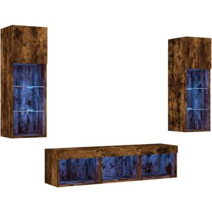 vidaXL 5 Piece TV Wall Units with LED - Wall Units vidaXL 5 Piece TV Wall Units with LED - Wall Units