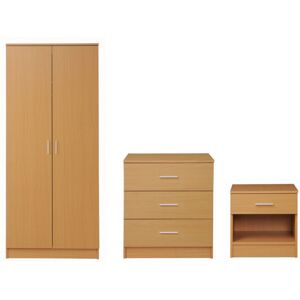 Timber Art Design UK (Beech) 3 Piece Bedroom Furniture Set Wardrobe Bedside Cabinet Chest of Drawers Timber Art Design UK (Beech) 3 Piece Bedroom Furniture Set Wardrobe Bedside Cabinet Chest of Drawers