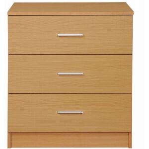 Timber Art Design UK (Beech) 3 Chest of Drawers Bedroom Furniture Bedside Cabinet Storage Chrome Meta Timber Art Design UK (Beech) 3 Chest of Drawers Bedroom Furniture Bedside Cabinet Storage Chrome Meta