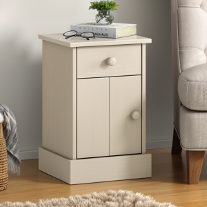 Mercers Furniture Farmhouse White 1 Door 1 Drawer Pot Cupboard Bedside Table Mercers Furniture Farmhouse White 1 Door 1 Drawer Pot Cupboard Bedside Table