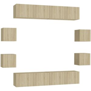 (sonoma oak, 160 cm) vidaXL TV Cabinet Set 8 Piece Chipboard TV Stand Multi Colo (sonoma oak, 160 cm) vidaXL TV Cabinet Set 8 Piece Chipboard TV Stand Multi Colo