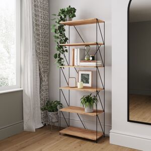 Timber Art Design UK 6 Tier Shelving Storage Shelves Bookcase Unit- Oak Finish Timber Art Design UK 6 Tier Shelving Storage Shelves Bookcase Unit- Oak Finish