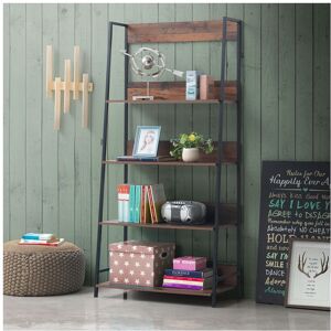 Timber Art Design UK 4-Tier Rustic Oak Bookcase Unit with Metal Frame Tiered Shelving Storage Book Sh Timber Art Design UK 4-Tier Rustic Oak Bookcase Unit with Metal Frame Tiered Shelving Storage Book Sh