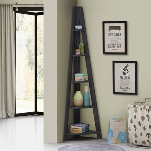 Timber Art Design UK (Dark Grey) 5 Tier Corner Ladder Shelving Storage Shelves Bookcase Unit Timber Art Design UK (Dark Grey) 5 Tier Corner Ladder Shelving Storage Shelves Bookcase Unit