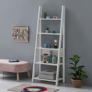 Timber Art Design UK (White) 5 Tier Ladder Shelving Storage Shelves Bookcase Unit Timber Art Design UK (White) 5 Tier Ladder Shelving Storage Shelves Bookcase Unit