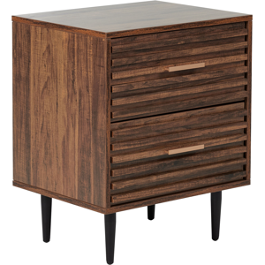 Beliani 2 Drawer Bedside Table KEITH Dark Brown Beliani 2 Drawer Bedside Table KEITH Dark Brown