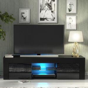 Creative Labs Loom 130cm TV Unit LED - Black Gloss Doors Creative Labs Loom 130cm TV Unit LED - Black Gloss Doors