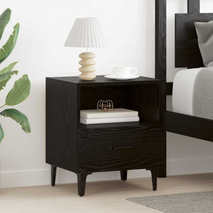 vidaXL Bedside Cabinet Black oak 40 x 35 x 47.5 cm Engineered wood vidaXL Bedside Cabinet Black oak 40 x 35 x 47.5 cm Engineered wood