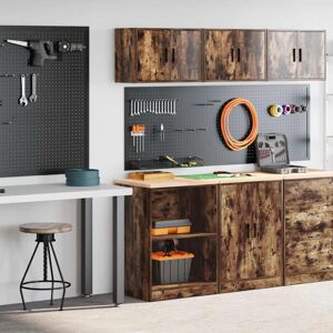 vidaXL Garage Cabinets 2 pcs Smoked Oak Engineered Wood vidaXL Garage Cabinets 2 pcs Smoked Oak Engineered Wood