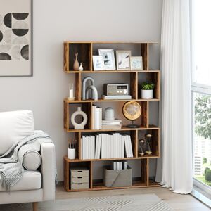 VASAGLE (Rustic Brown) Bookshelf, 5-Tier Bookcase, 24 x 90 x 159 cm, Storage Shelf with VASAGLE (Rustic Brown) Bookshelf, 5-Tier Bookcase, 24 x 90 x 159 cm, Storage Shelf with