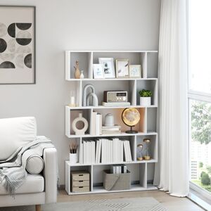 VASAGLE (Matte White) Bookshelf, 5-Tier Bookcase, 24 x 90 x 159 cm, Storage Shelf with O VASAGLE (Matte White) Bookshelf, 5-Tier Bookcase, 24 x 90 x 159 cm, Storage Shelf with O