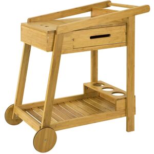 SoBuy Bamboo Kitchen Trolley with Drawer & Wine Rack SoBuy Bamboo Kitchen Trolley with Drawer & Wine Rack