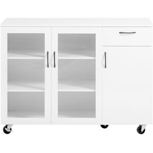SoBuy White Mobile Storage Cabinet with Wheels SoBuy White Mobile Storage Cabinet with Wheels