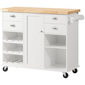 SoBuy White Kitchen Trolley Cart with Drawers & Wine Rack SoBuy White Kitchen Trolley Cart with Drawers & Wine Rack