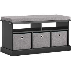 SoBuy Black Storage Bench with Baskets - Hallway Furniture SoBuy Black Storage Bench with Baskets - Hallway Furniture
