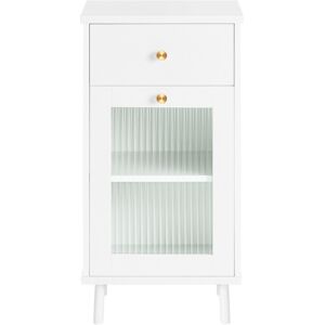SoBuy White Side Cabinet with Drawer & Glass Door SoBuy White Side Cabinet with Drawer & Glass Door