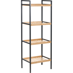 Beliani 4 Tier Shelving Unit TAJZARA Bamboo Wood Light Brown Beliani 4 Tier Shelving Unit TAJZARA Bamboo Wood Light Brown