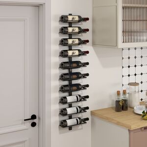 HOMCOM Wall Mount Wine Rack, Wall Wine Rack for 10 Wine Bottles, Black HOMCOM Wall Mount Wine Rack, Wall Wine Rack for 10 Wine Bottles, Black