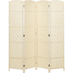 Beliani 4 Panel Room Divider LAPPAGO Light Beige 163 cm 170 cm Beliani 4 Panel Room Divider LAPPAGO Light Beige 163 cm 170 cm
